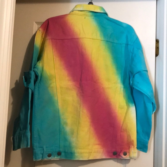 🌈LF CARMAR rainbow denim jacket NWT $248 XS - Picture 3 of 7